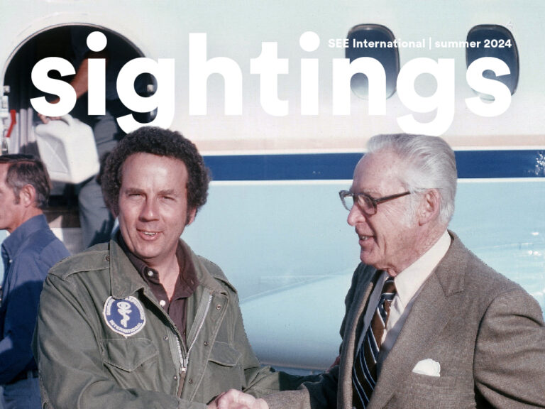 Summer 2024 Sightings newsletter cover, photo of SEE founder, Dr. Harry Brown